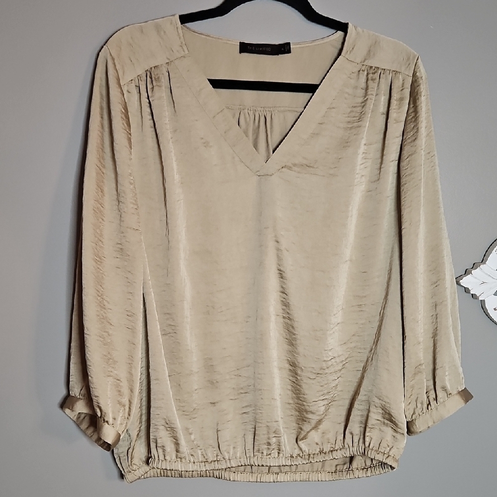 The Limited Cream Relaxed Ribbed Blouse